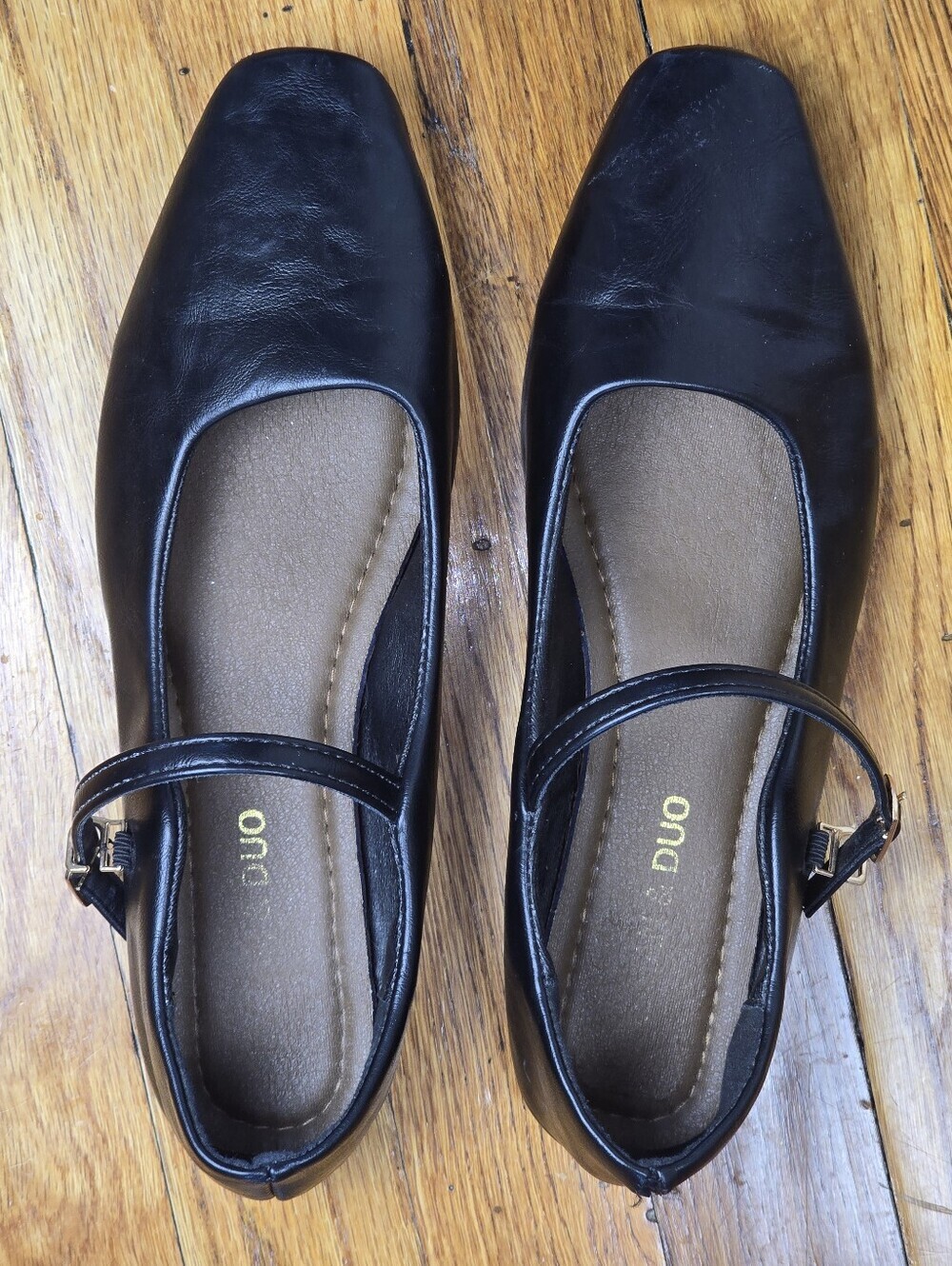 Black Leather Mary Jane Balletcore Flats 7.5